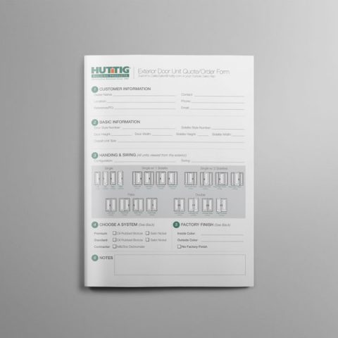 Huttig Dallas Door Unit Order Form