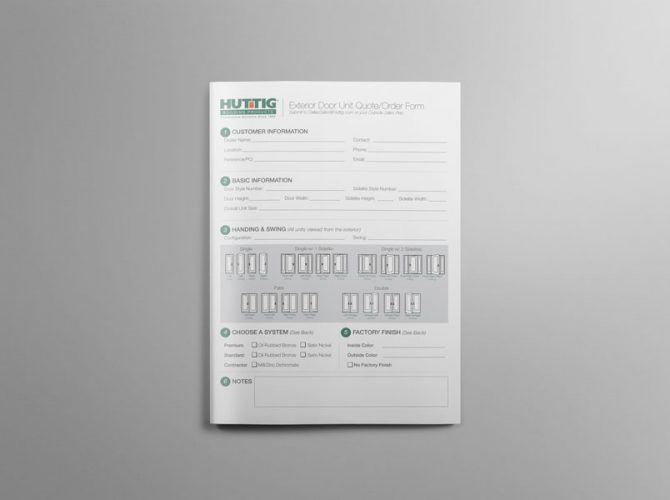 Huttig Dallas Door Unit Order Form